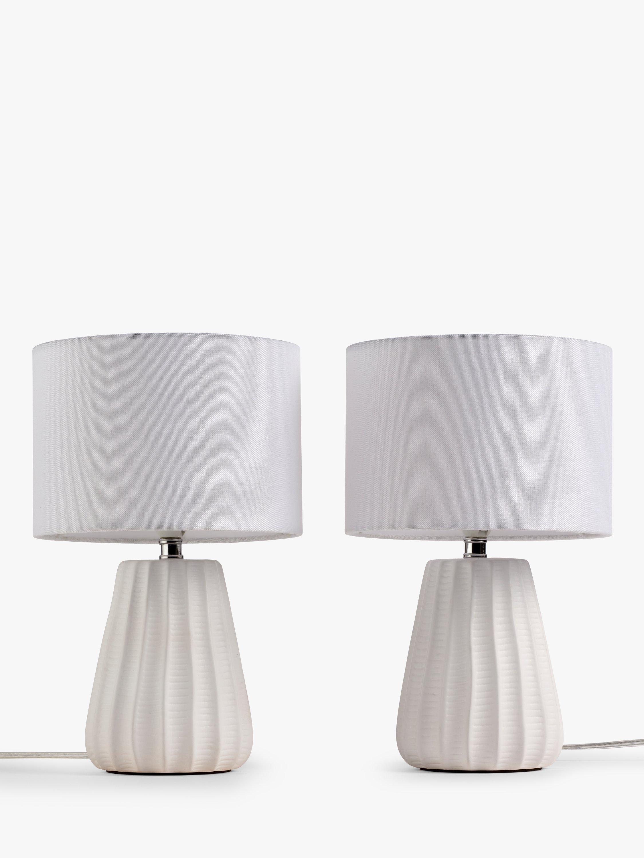 John Lewis Mini Luka keramiske bordlamper hvit, importert fra Storbritannia