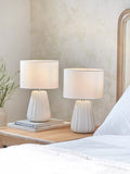 John Lewis Mini Luka ceramic table lamps white, imported from the UK