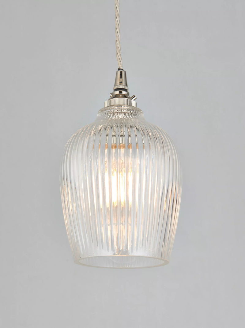 John Lewis Fulbrook clear glass ceiling shade, easy-fit, UK version