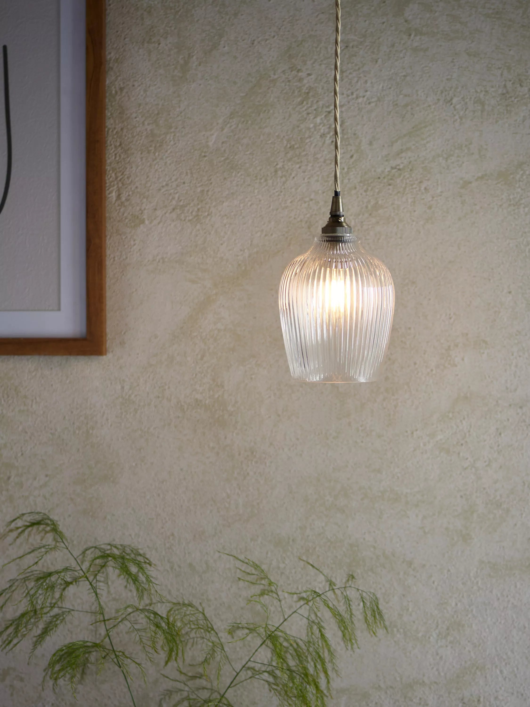John Lewis Fulbrook clear glass ceiling shade, easy-fit, UK version