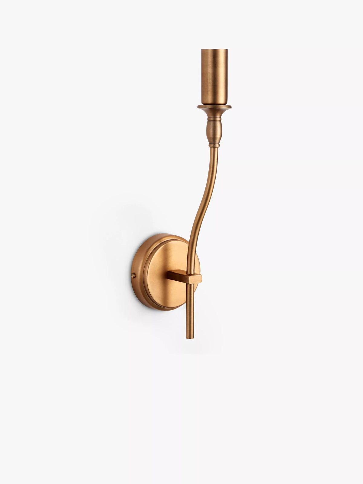 John Lewis Elk wall light fitting in matt antique brass, imported from the UK