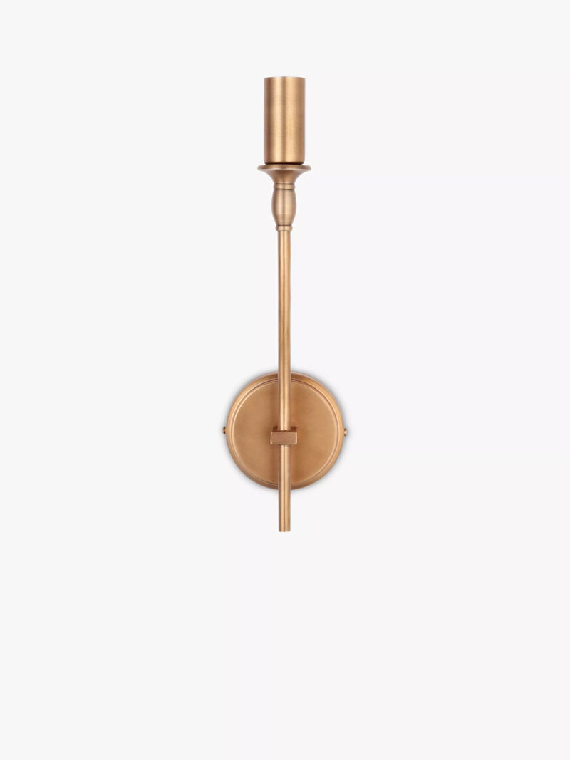 John Lewis Elk wall light fitting in matt antique brass, imported from the UK