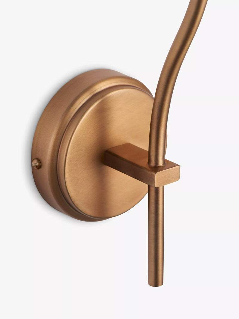 John Lewis Elk wall light fitting in matt antique brass, imported from the UK
