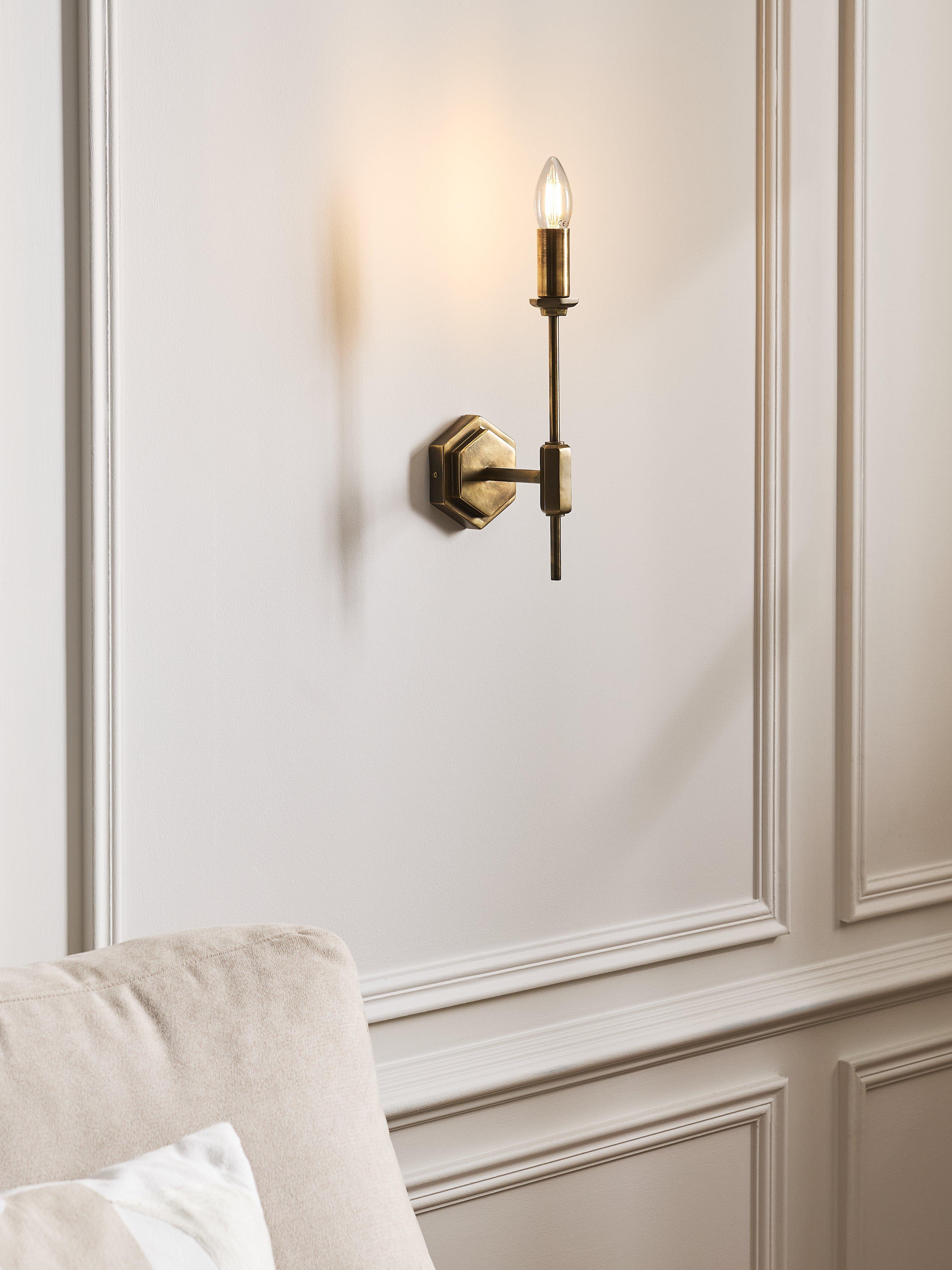 John Lewis hex wall light antique finish H31.5cm, imported from the UK