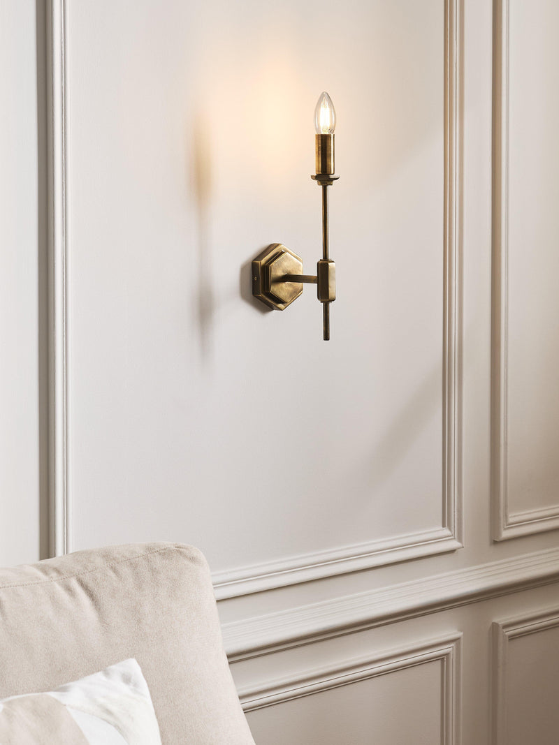 John Lewis hex wall light antique finish H31.5cm, imported from the UK