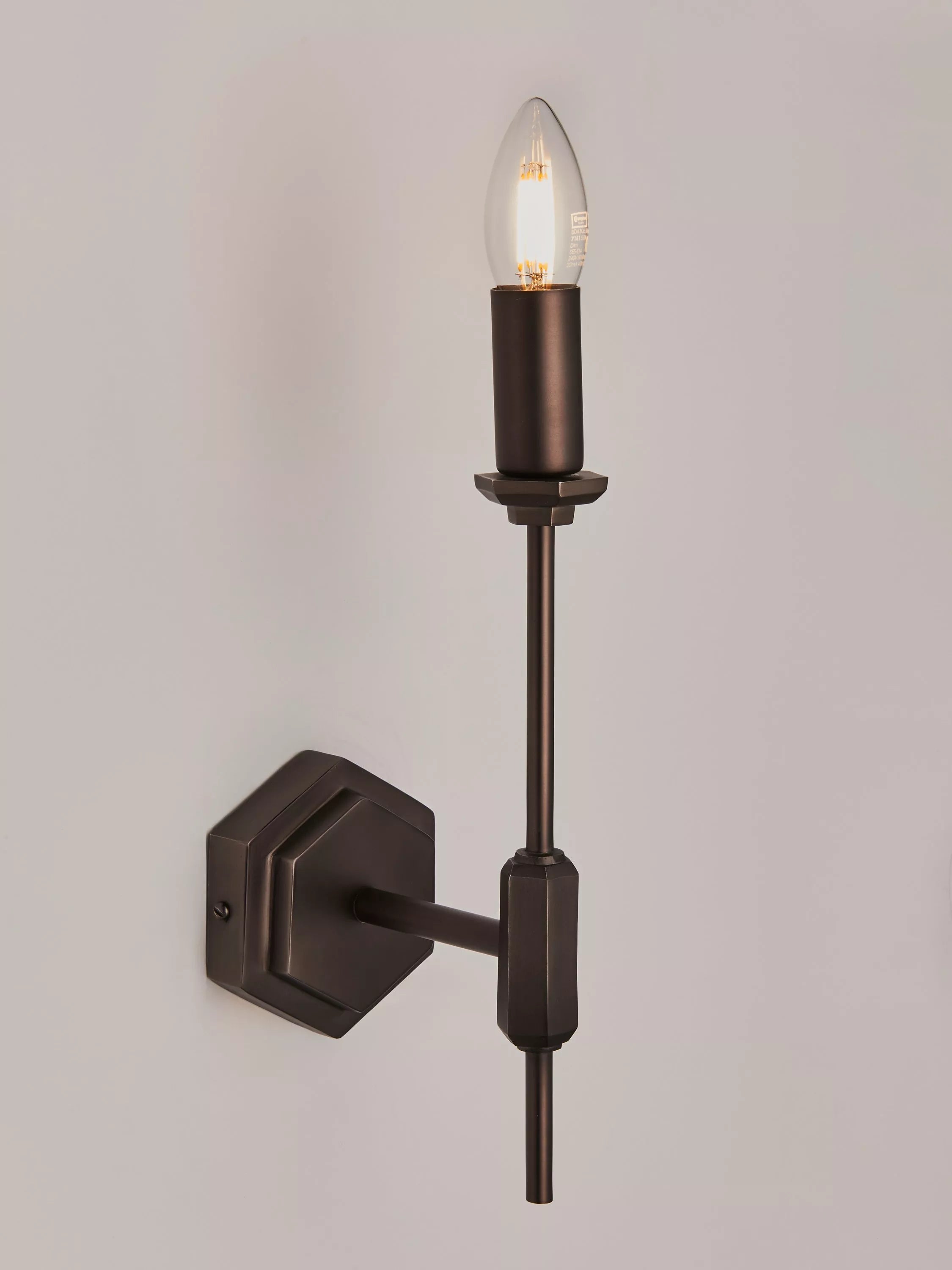 John Lewis hex wall light antique finish H31.5cm, imported from the UK