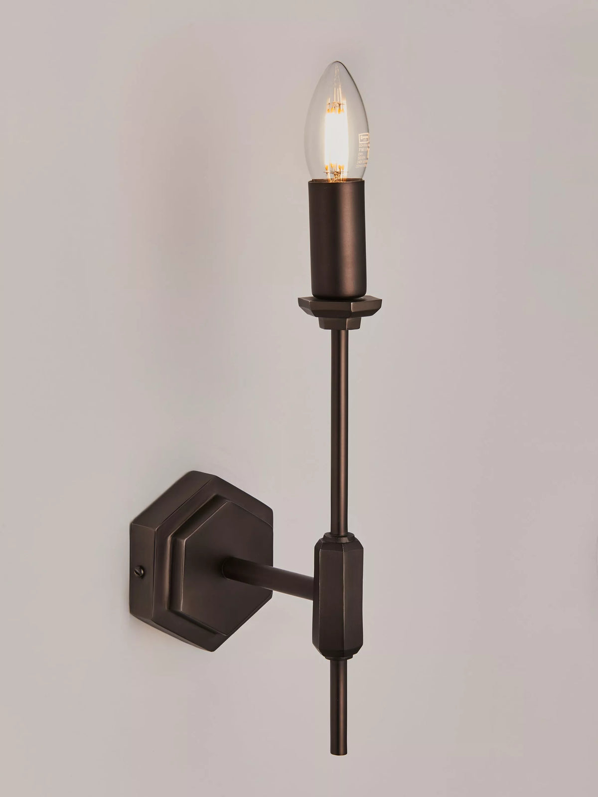 John Lewis hex wall light antique finish H31.5cm, imported from the UK