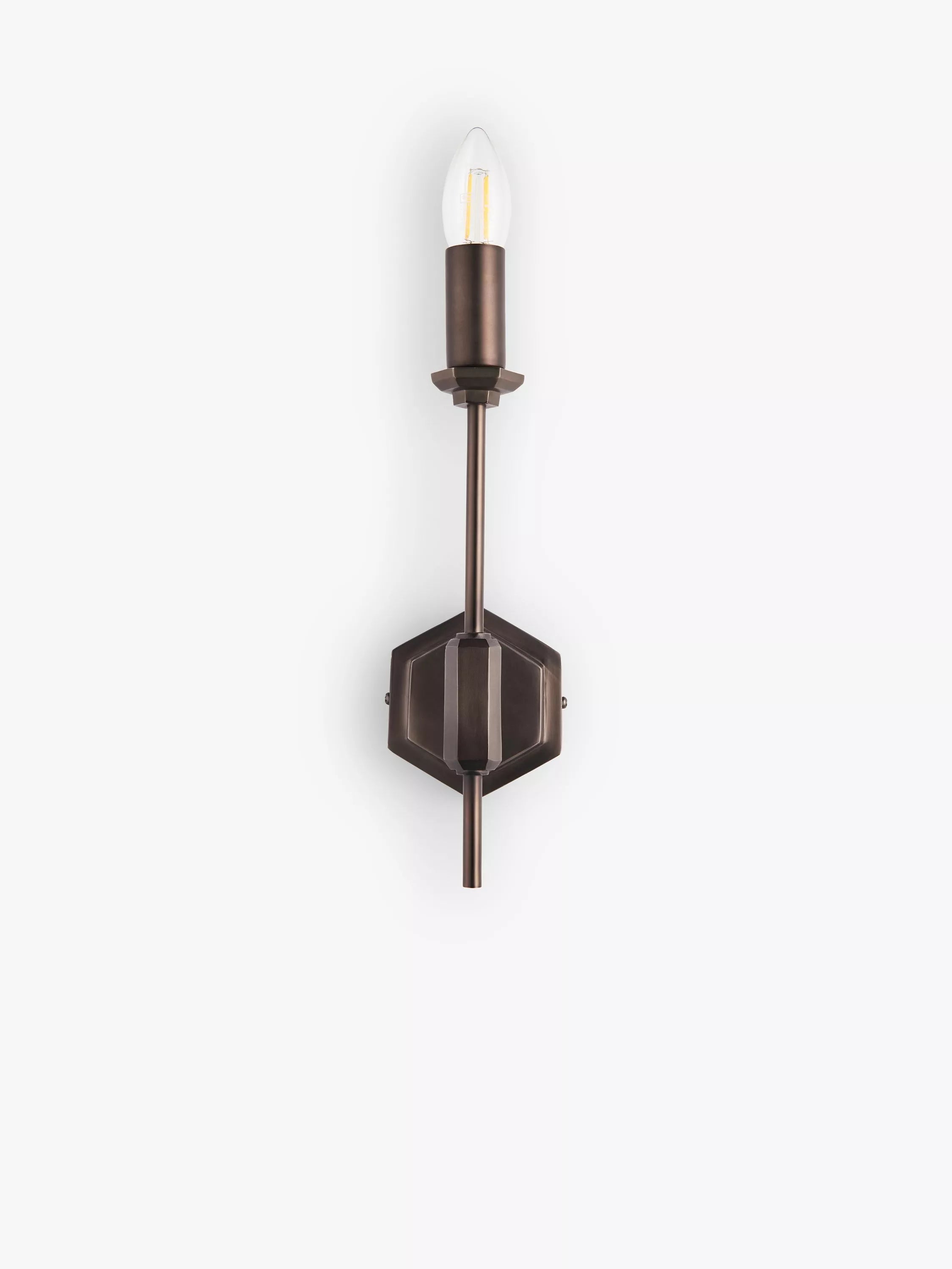 John Lewis hex wall light antique finish H31.5cm, imported from the UK