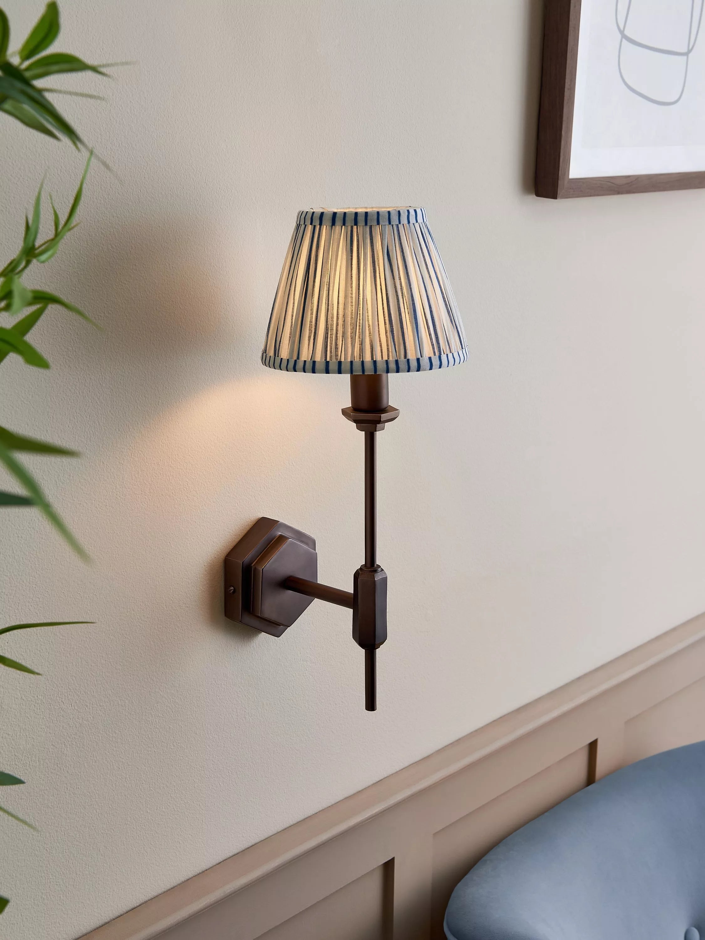 John Lewis hex wall light antique finish H31.5cm, imported from the UK