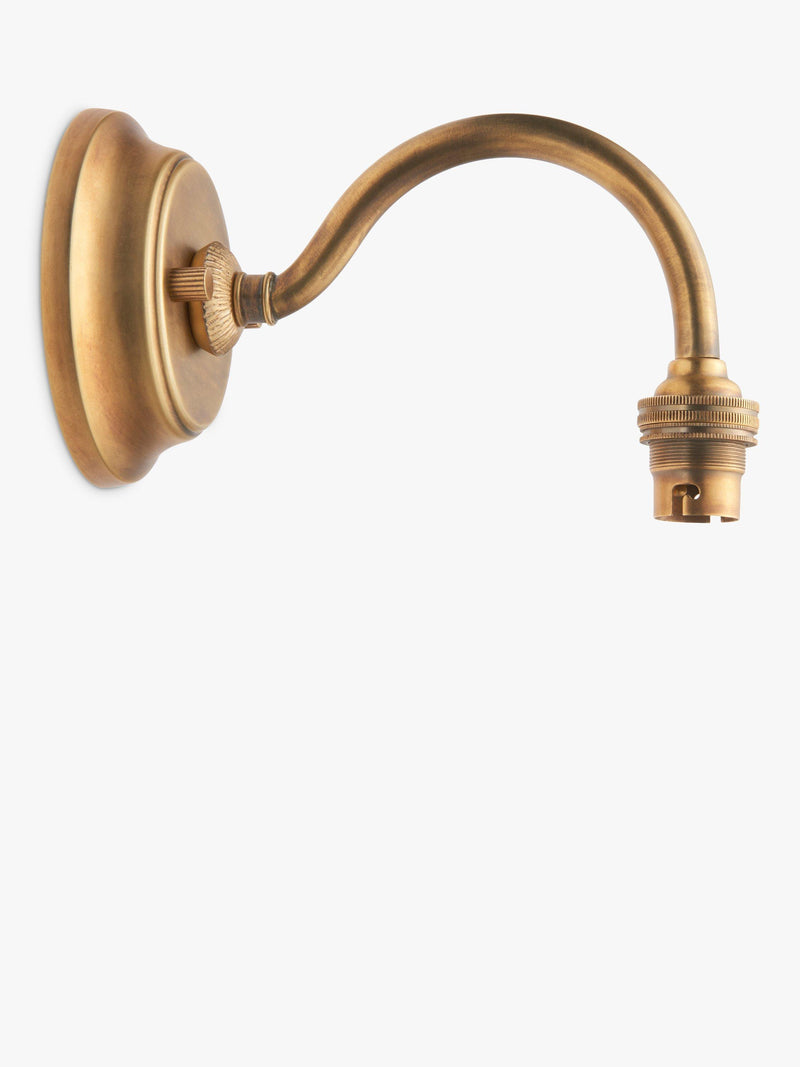 John Lewis Pompion swan neck wall light aged brass, imported from the UK