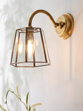 John Lewis Pompion swan neck wall light aged brass, imported from the UK