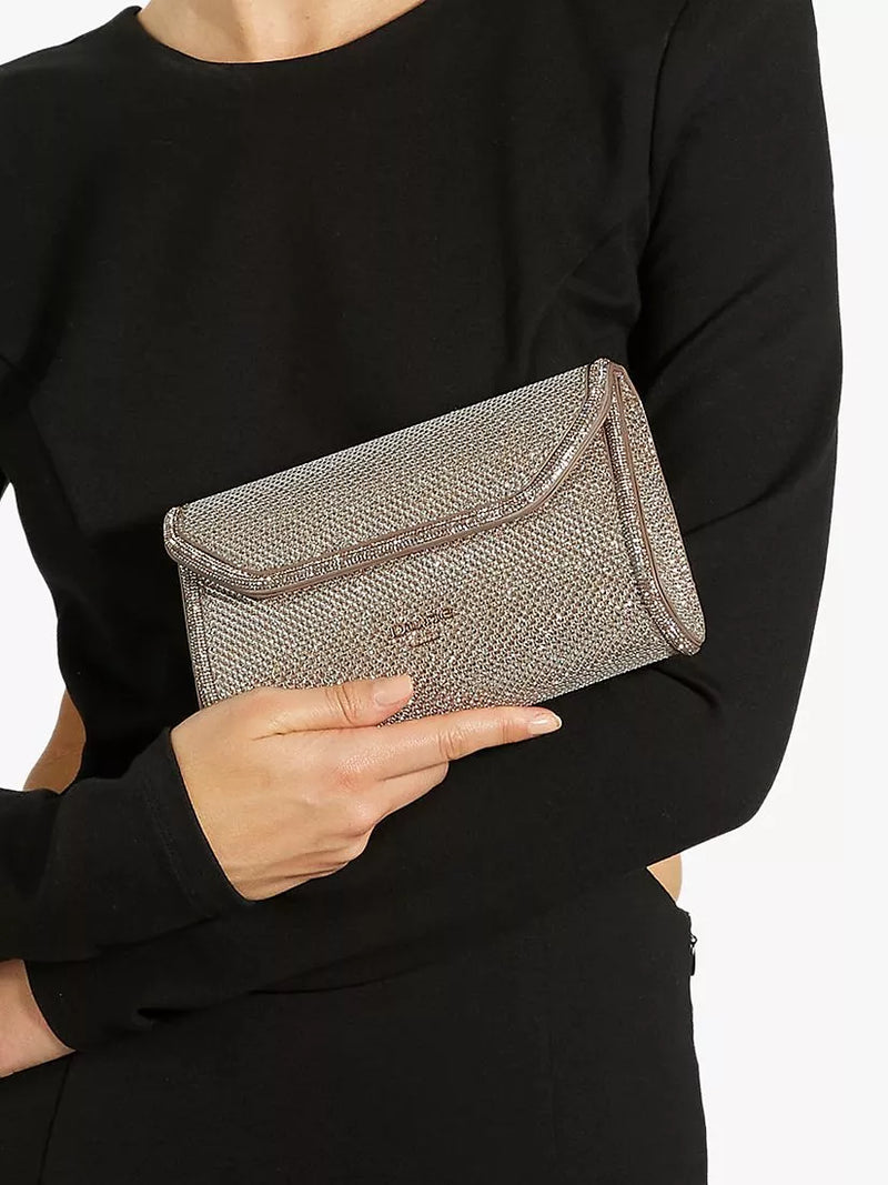 Dune London Bellini metallic fabric box clutch bag (British brand)