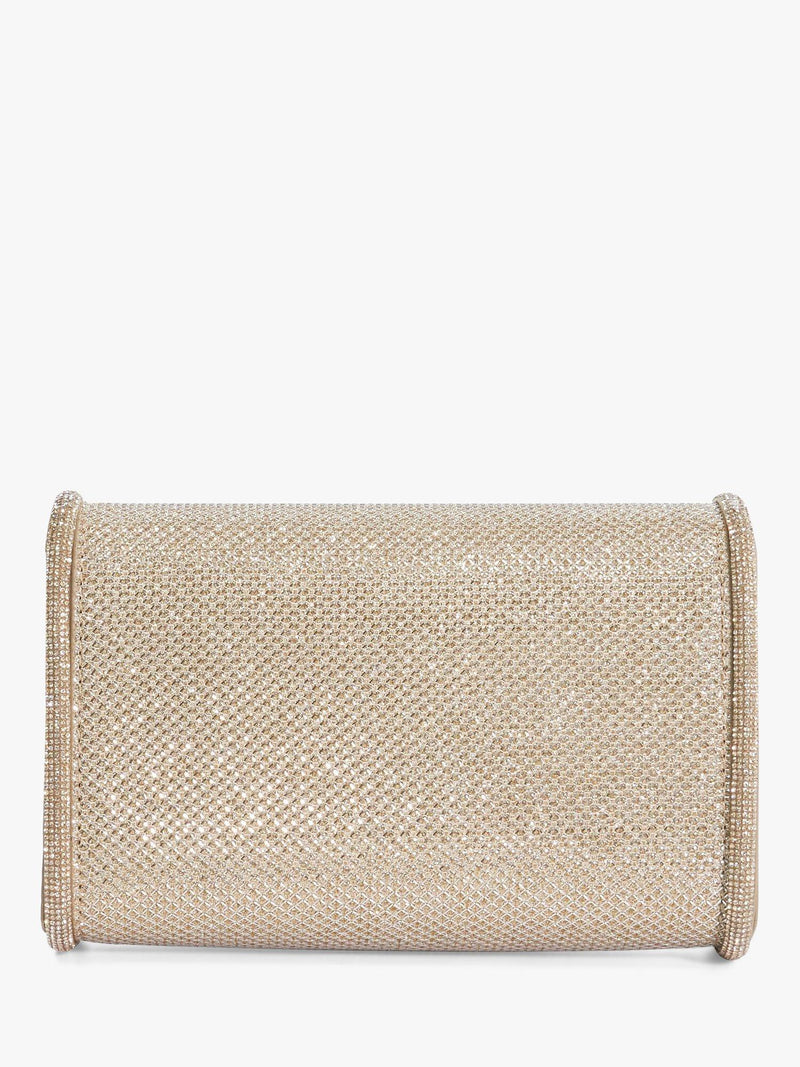 Dune London Bellini metallic fabric box clutch bag (British brand)