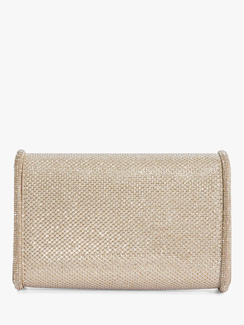 Dune London Bellini metallic fabric box clutch bag (British brand)