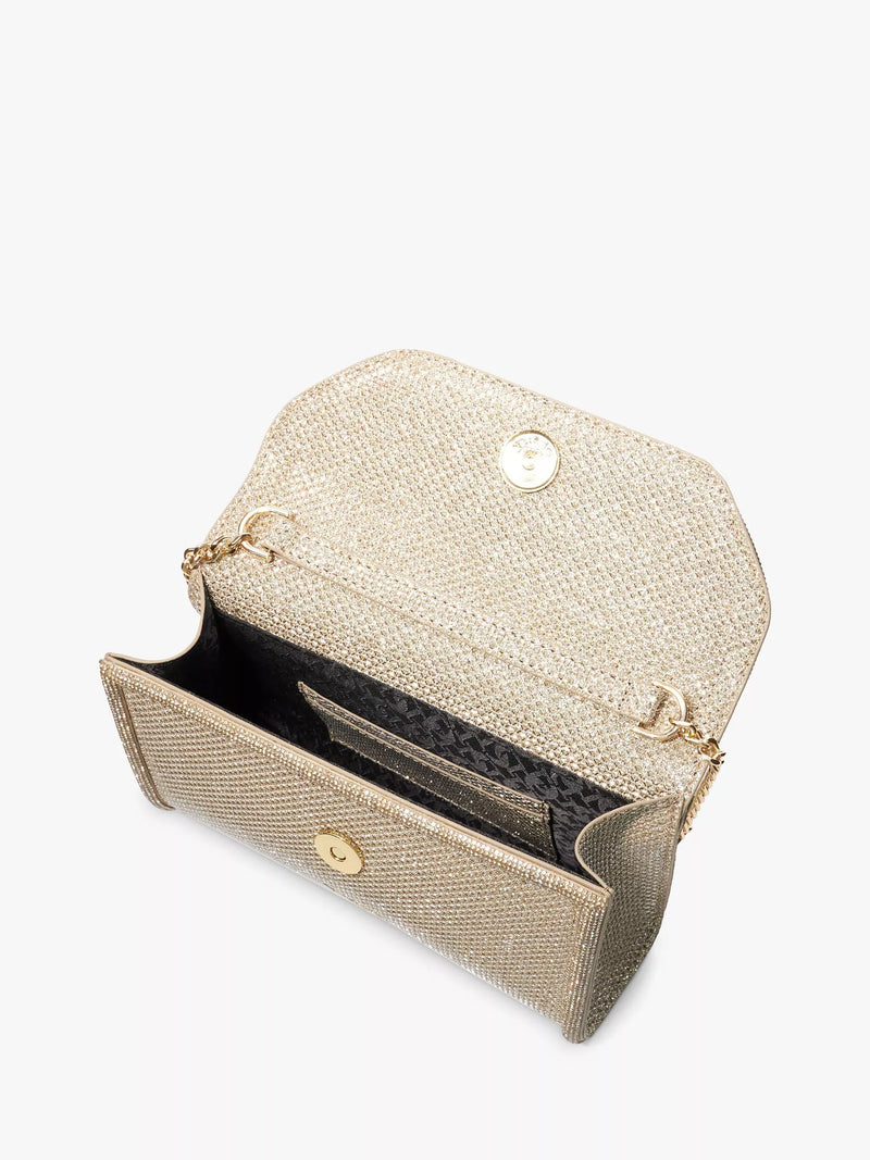 Dune London Bellini metallic fabric box clutch bag (British brand)