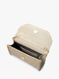 Dune London Bellini metallic fabric box clutch bag (British brand)