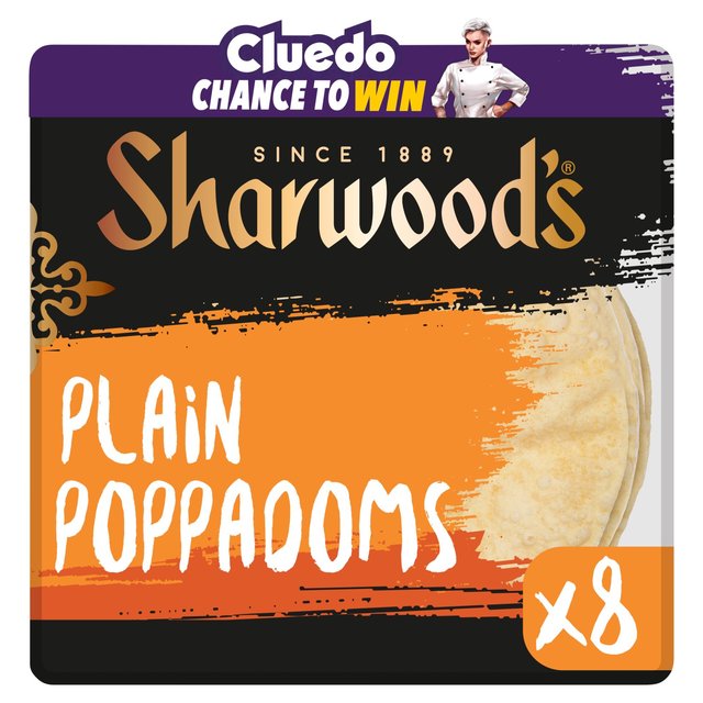 Sharwood's Plain Poppadoms   8 per pack GOODS M&S   