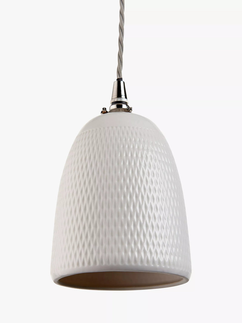 John Lewis textured porcelain lamp shade white (British brand)