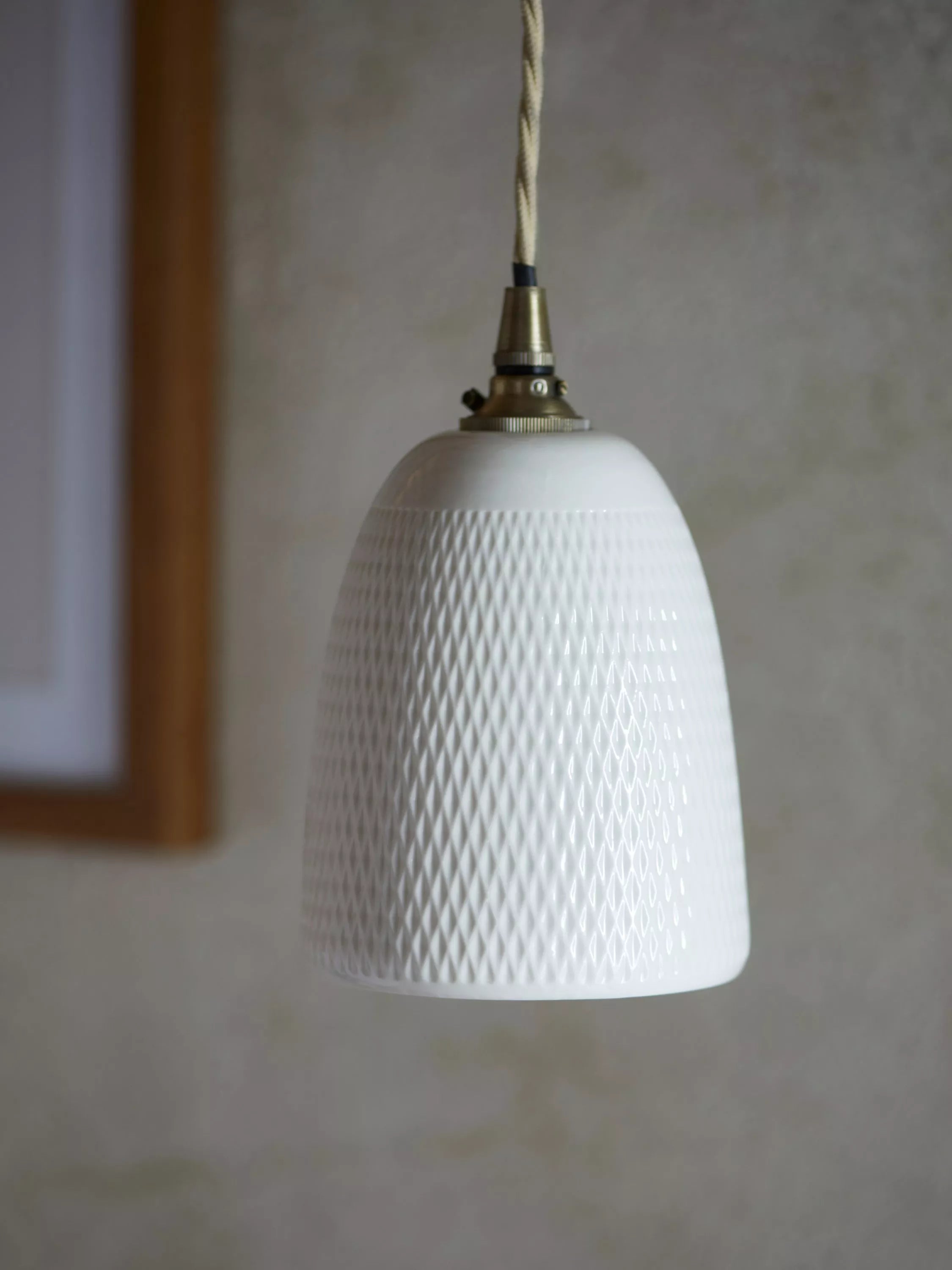 John Lewis textured porcelain lamp shade white (British brand)