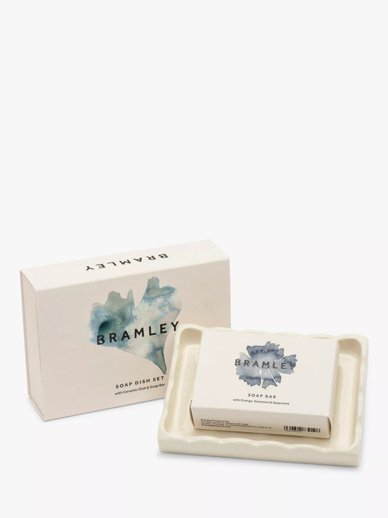 Bramley Soap & Ceramic Soap Dish Set, 100g