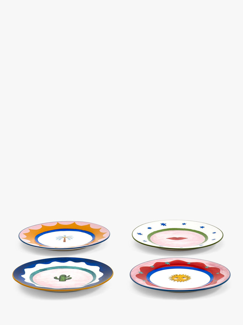 Eleanor Bowmer Electric Coast Icon Stoneware Cake Plate Set Of 4 19Cm Assorted
