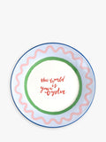 Eleanor Bowmer stoneware side plate with World Is Your Oyster design 19cm - British product
