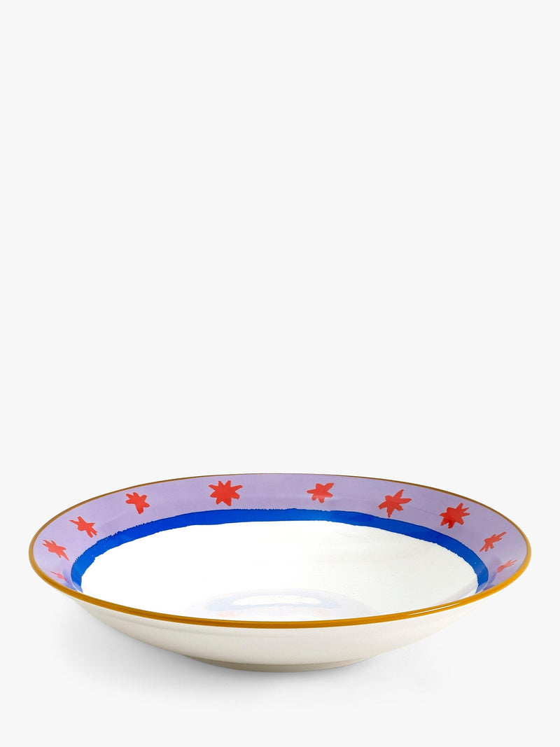 Eleanor Bowmer stoneware pasta bowl in multi, 22.5cm - British product