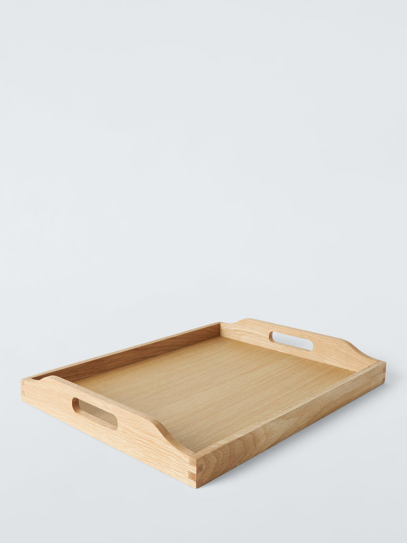 John Lewis large oak wood serving tray, natural, FSC-certified, UK version