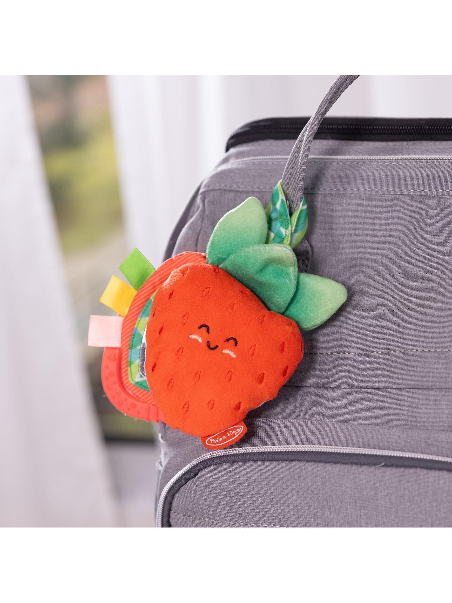Melissa & Doug peek-a-boo strawberry take-along baby toy, imported from the UK