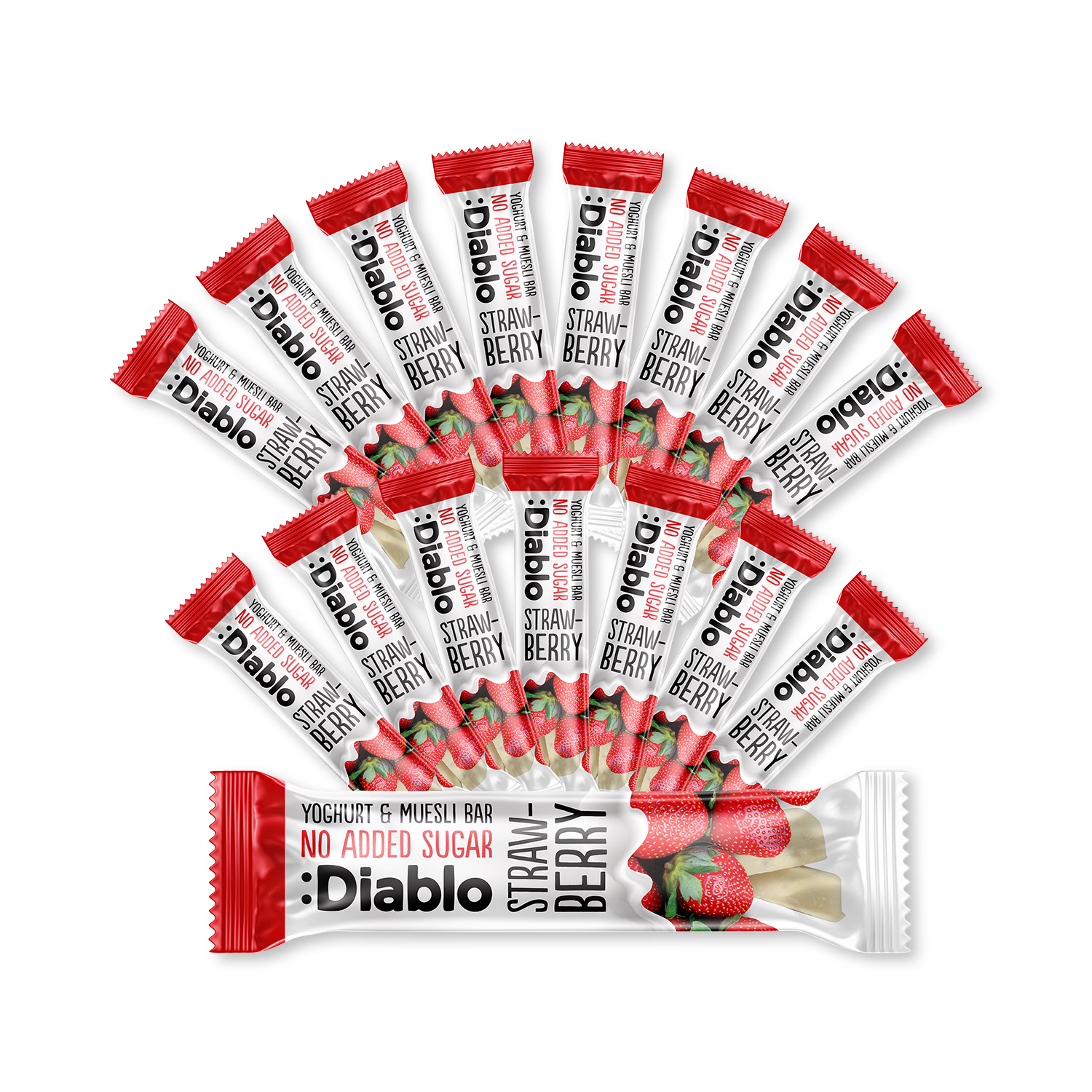 Diablo strawberry muesli bar pack of 16, UK version