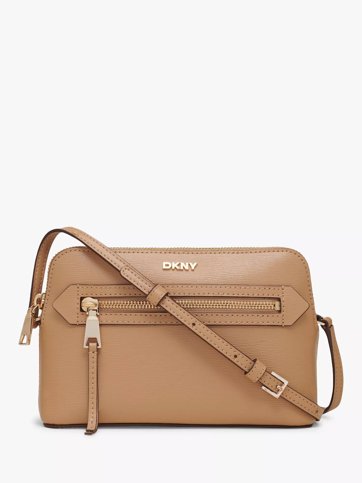 DKNY Byrant Dome Leather Cross Body Bag, Cappuccino