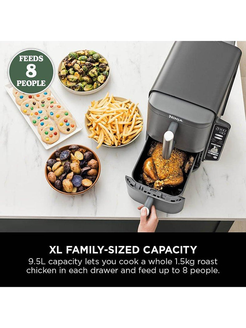 Ninja Double Stack XL 2-Drawer Air Fryer in Grey, imported from the UK