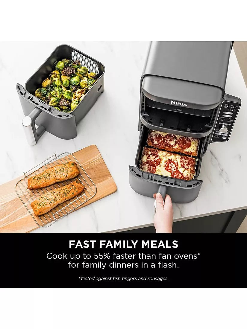 Ninja Double Stack XL 2-Drawer Air Fryer in Grey, imported from the UK