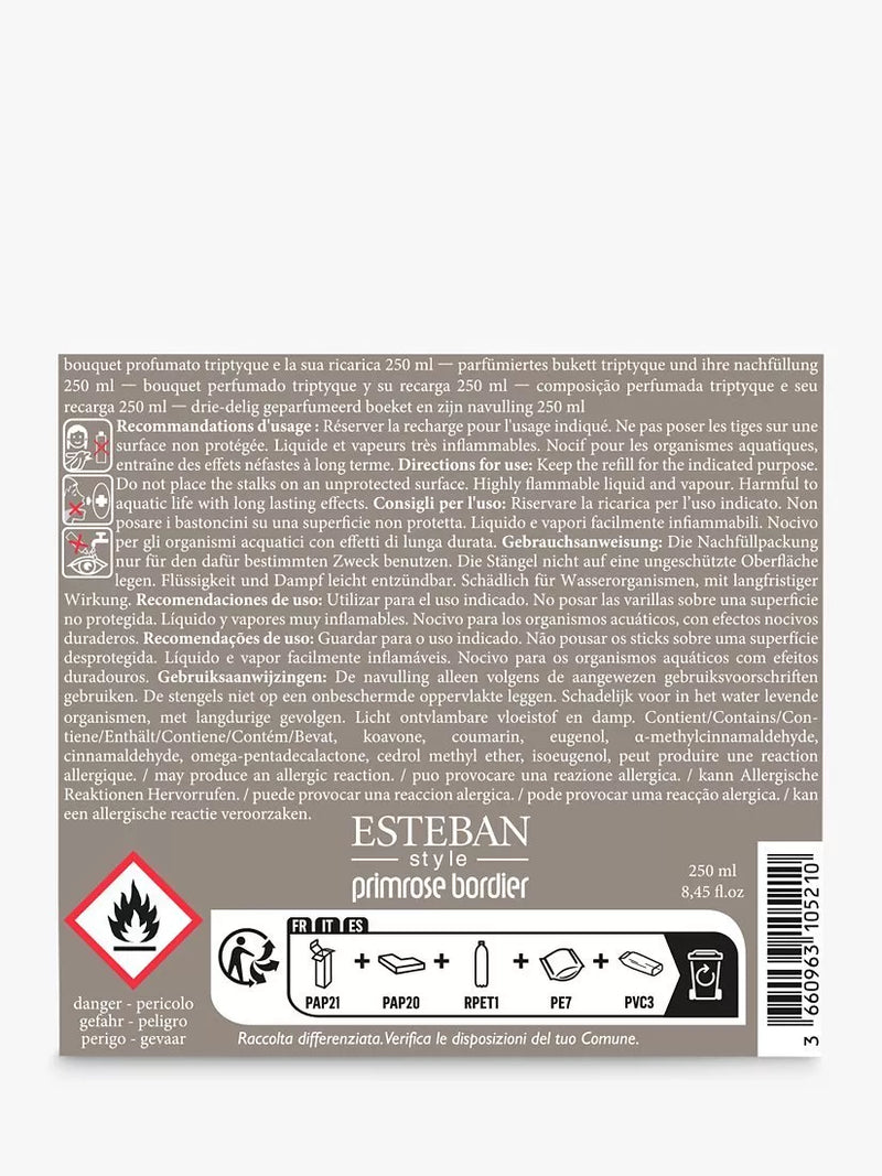 Esteban reed diffuser Teak and Tonka 250ml (British brand)