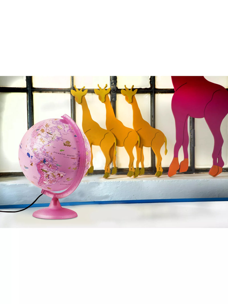 Nova Rico children's globe pink illuminated animals 25cm (British brand)