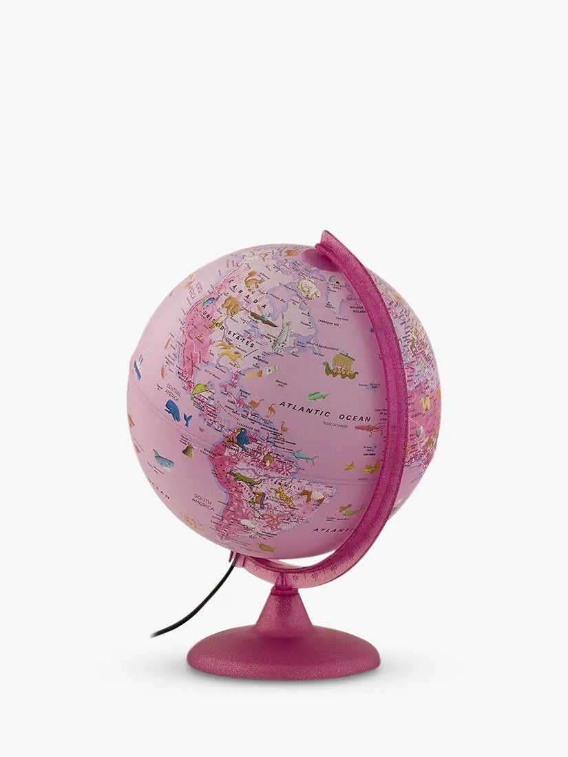 Nova Rico children's globe pink illuminated animals 25cm (British brand)