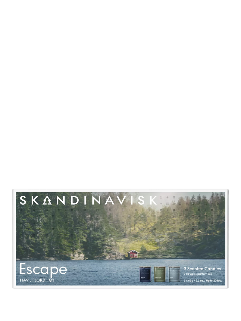SKANDINAVISK Escape Mini Trio scented candles 3x65g - British product