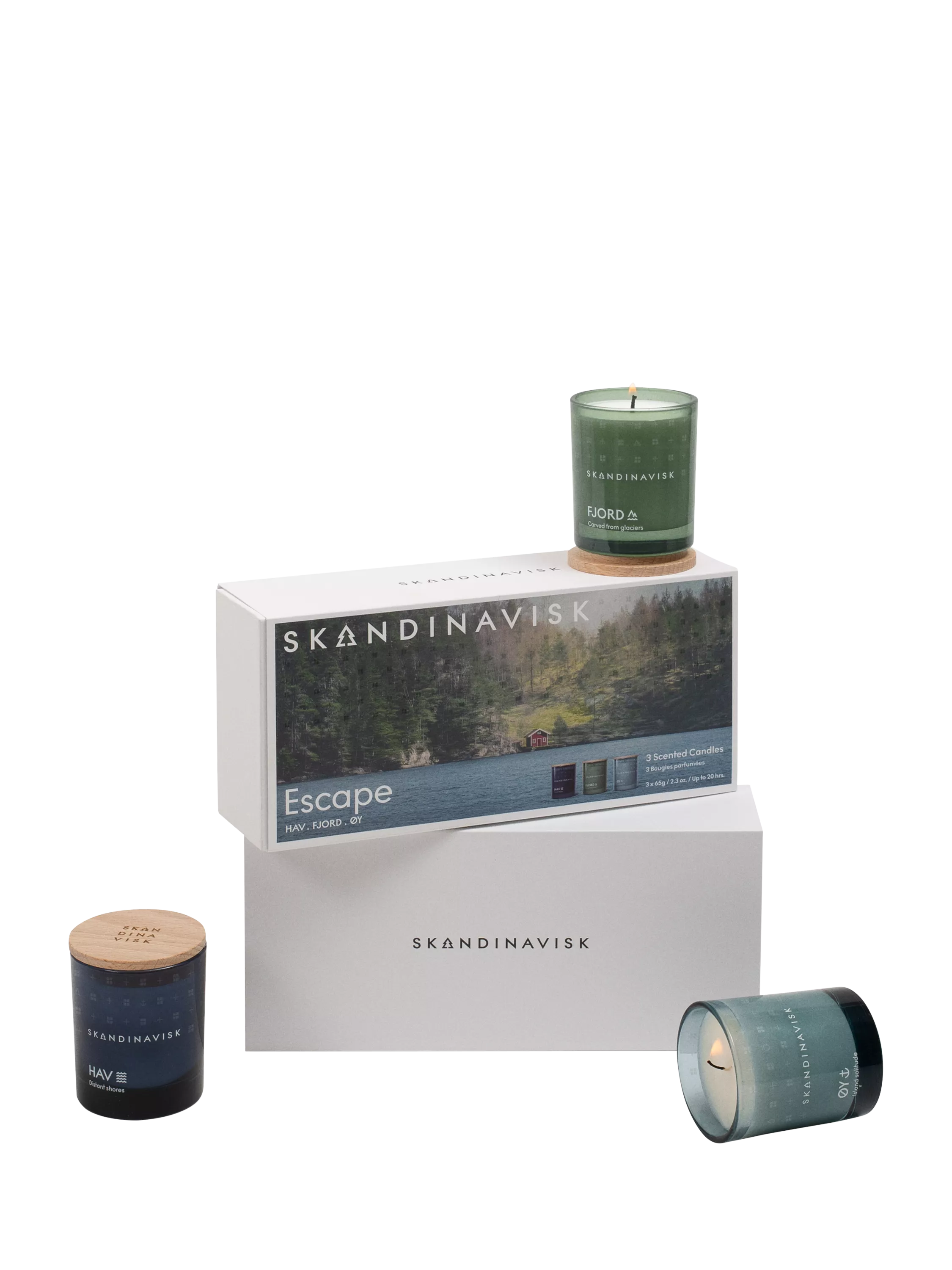 SKANDINAVISK Escape Mini Trio scented candles 3x65g - British product