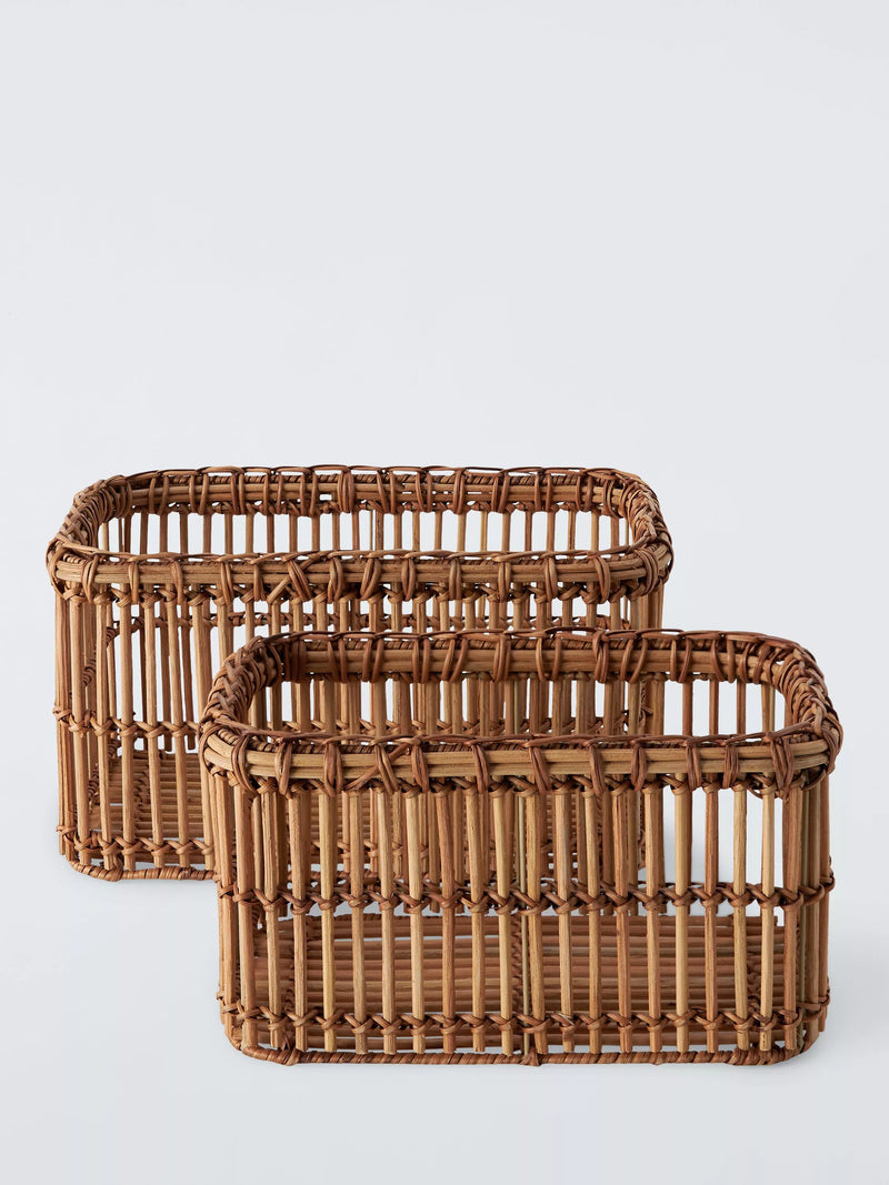 John Lewis Mid-Century rattan baskets set of 2, imported from the UK