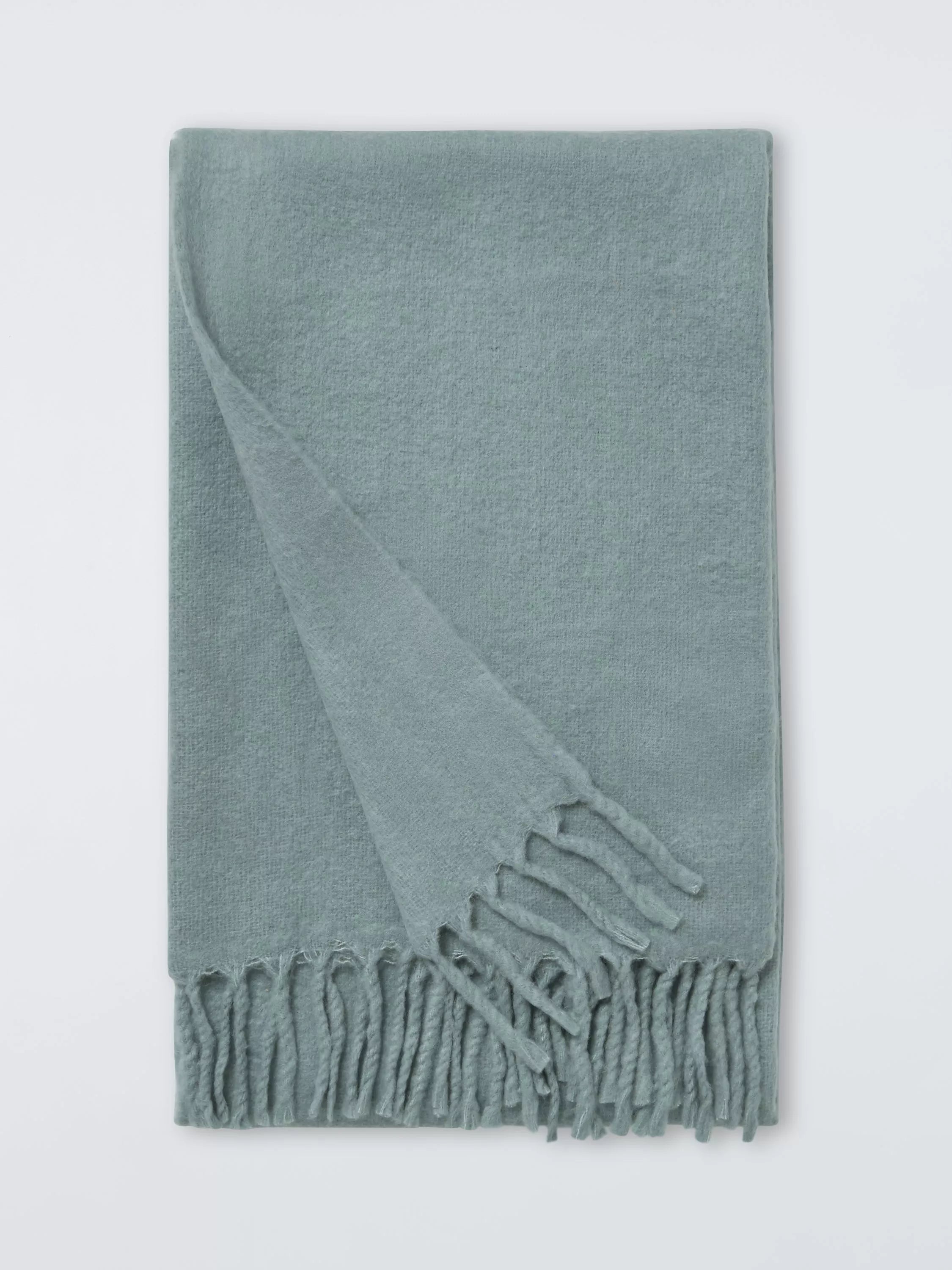 John Lewis Mohair Effect Plain Throw - Deep Red