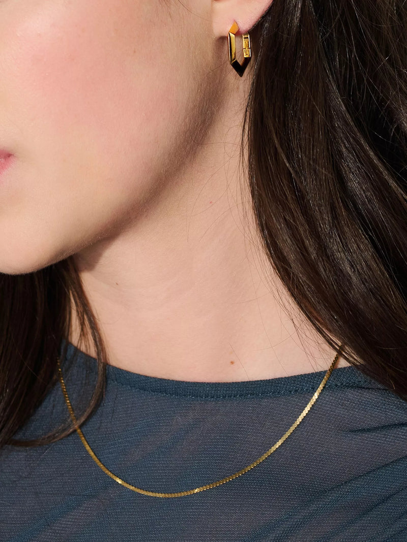 Rachel Jackson London large hexagon hoop earrings gold plated (British brand)