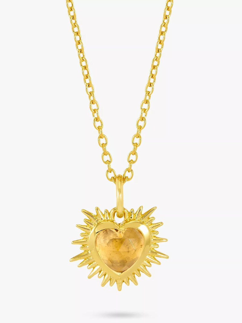Rachel Jackson London Personalised Electric Love Birthstone Heart Necklace