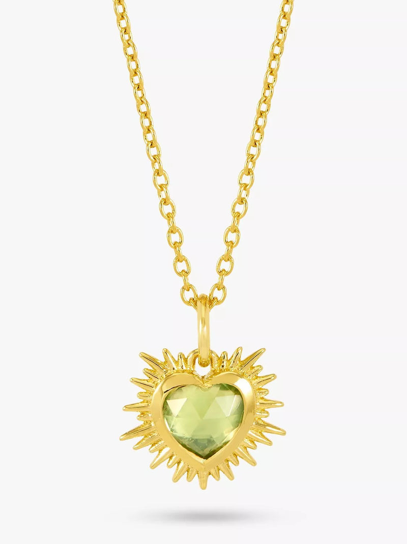 Rachel Jackson London Personalised Electric Love Birthstone Heart Necklace