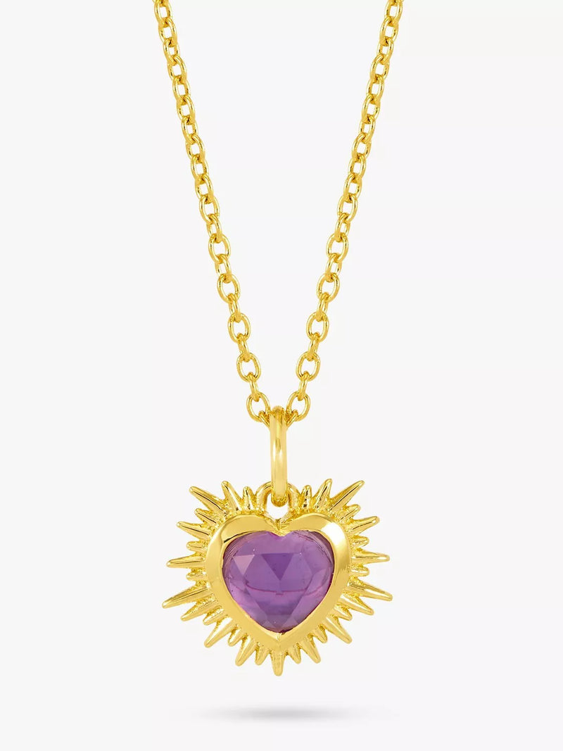 Rachel Jackson London Personalised Electric Love Birthstone Heart Necklace