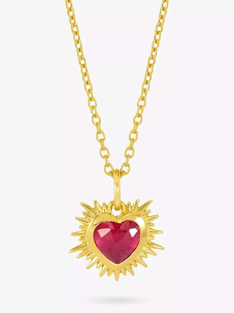 Rachel Jackson London Personalised Electric Love Birthstone Heart Necklace