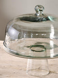 nkuku recycled glass dome cake stand 30cm, imported from the UK