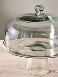 nkuku recycled glass dome cake stand 30cm, imported from the UK