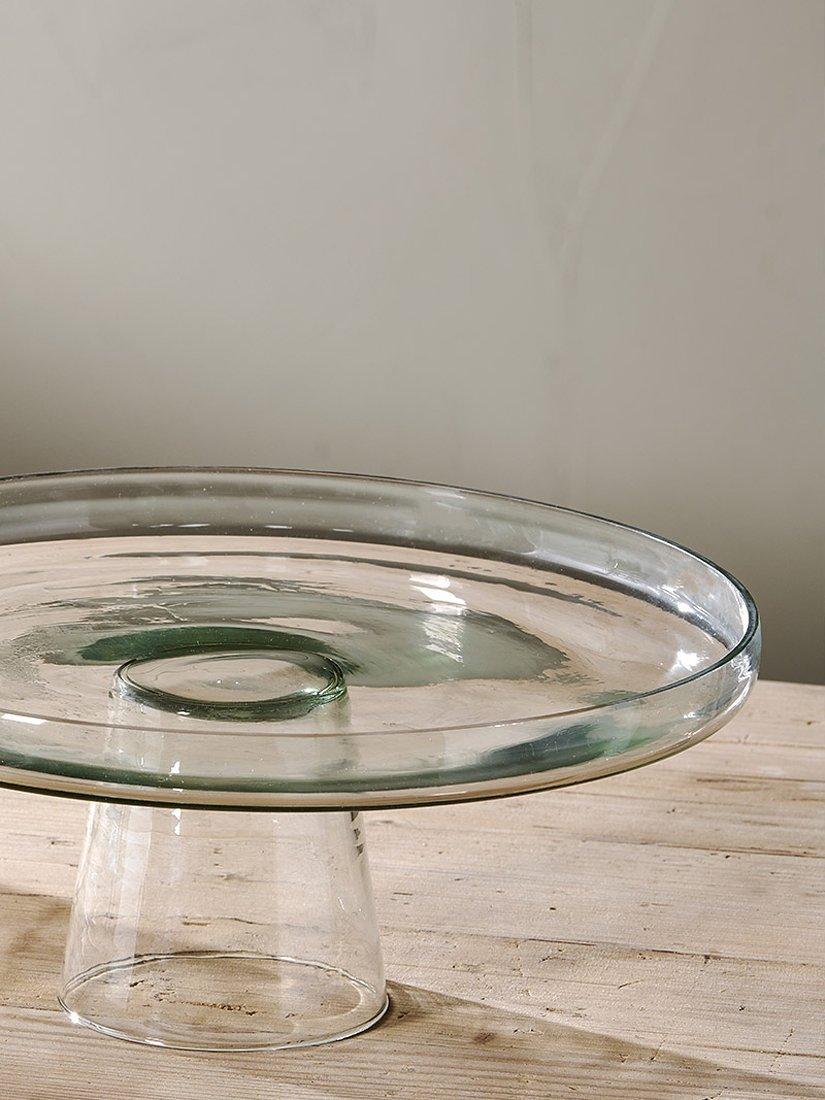 nkuku recycled glass dome cake stand 30cm, imported from the UK