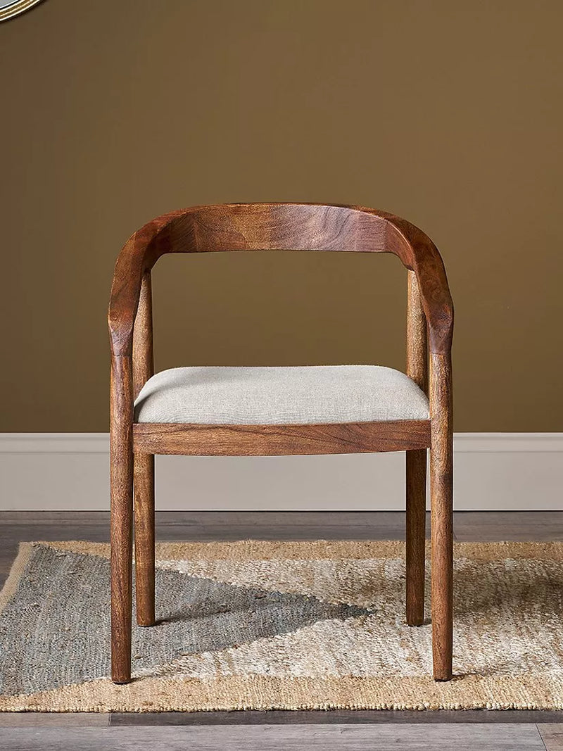 nkuku Anbu acacia upholstered dining chair (British brand)