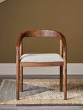 nkuku Anbu acacia upholstered dining chair (British brand)